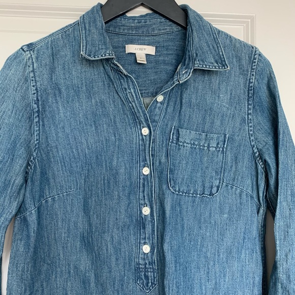 Long Sleeve Chambray Shirt Dress - Picture 3 of 5